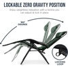 image:imageBest Choice Products Oversized Padded Zero Gravity Chair wCanopy Headrest Cup Holder Side Tray Folding Outdoor Patio Recliner Lounger  BeigeForest Green