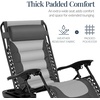 image:imageBest Choice Products Oversized Padded Zero Gravity Chair wCanopy Headrest Cup Holder Side Tray Folding Outdoor Patio Recliner Lounger  BeigeGrayLight Gray