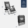 image:imageBest Choice Products Oversized Padded Zero Gravity Chair wCanopy Headrest Cup Holder Side Tray Folding Outdoor Patio Recliner Lounger  BeigeGrayLight Gray