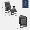 image:imageBest Choice Products Oversized Padded Zero Gravity Chair wCanopy Headrest Cup Holder Side Tray Folding Outdoor Patio Recliner Lounger  BeigeGrey
