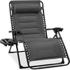 image:imageBest Choice Products Oversized Padded Zero Gravity Chair wCanopy Headrest Cup Holder Side Tray Folding Outdoor Patio Recliner Lounger  BeigeGrey