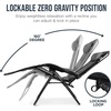 image:imageBest Choice Products Oversized Padded Zero Gravity Chair wCanopy Headrest Cup Holder Side Tray Folding Outdoor Patio Recliner Lounger  BeigeGrey