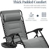 image:imageBest Choice Products Oversized Padded Zero Gravity Chair wCanopy Headrest Cup Holder Side Tray Folding Outdoor Patio Recliner Lounger  BeigeIce Gray