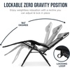 image:imageBest Choice Products Oversized Padded Zero Gravity Chair wCanopy Headrest Cup Holder Side Tray Folding Outdoor Patio Recliner Lounger  BeigeIce Gray