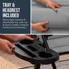 image:imageBest Choice Products Oversized Padded Zero Gravity Chair wCanopy Headrest Cup Holder Side Tray Folding Outdoor Patio Recliner Lounger  BeigeIce Gray