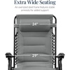 image:imageBest Choice Products Oversized Padded Zero Gravity Chair wCanopy Headrest Cup Holder Side Tray Folding Outdoor Patio Recliner Lounger  BeigeIce Gray