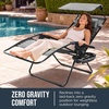 image:imageBest Choice Products Oversized Padded Zero Gravity Chair wCanopy Headrest Cup Holder Side Tray Folding Outdoor Patio Recliner Lounger  BeigeIce Gray
