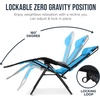 image:imageBest Choice Products Oversized Padded Zero Gravity Chair wCanopy Headrest Cup Holder Side Tray Folding Outdoor Patio Recliner Lounger  BeigeLight Blue