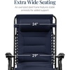 image:imageBest Choice Products Oversized Padded Zero Gravity Chair wCanopy Headrest Cup Holder Side Tray Folding Outdoor Patio Recliner Lounger  BeigeNavy Blue