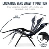 image:imageBest Choice Products Oversized Padded Zero Gravity Chair wCanopy Headrest Cup Holder Side Tray Folding Outdoor Patio Recliner Lounger  BeigeNavy Blue