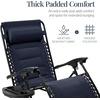 image:imageBest Choice Products Oversized Padded Zero Gravity Chair wCanopy Headrest Cup Holder Side Tray Folding Outdoor Patio Recliner Lounger  BeigeNavy Blue