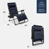image:imageBest Choice Products Oversized Padded Zero Gravity Chair wCanopy Headrest Cup Holder Side Tray Folding Outdoor Patio Recliner Lounger  BeigeNavy Blue