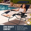 image:imageBest Choice Products Oversized Padded Zero Gravity Chair wCanopy Headrest Cup Holder Side Tray Folding Outdoor Patio Recliner Lounger  BeigeNavy Blue