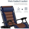 image:imageBest Choice Products Oversized Padded Zero Gravity Chair wCanopy Headrest Cup Holder Side Tray Folding Outdoor Patio Recliner Lounger  BeigeNavyBrown