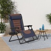 image:imageBest Choice Products Oversized Padded Zero Gravity Chair wCanopy Headrest Cup Holder Side Tray Folding Outdoor Patio Recliner Lounger  BeigeNavyBrown