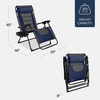 image:imageBest Choice Products Oversized Padded Zero Gravity Chair wCanopy Headrest Cup Holder Side Tray Folding Outdoor Patio Recliner Lounger  BeigeNavyGray