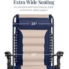 image:imageBest Choice Products Oversized Padded Zero Gravity Chair wCanopy Headrest Cup Holder Side Tray Folding Outdoor Patio Recliner Lounger  BeigeNavyOyster