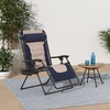 image:imageBest Choice Products Oversized Padded Zero Gravity Chair wCanopy Headrest Cup Holder Side Tray Folding Outdoor Patio Recliner Lounger  BeigeNavyOyster