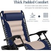 image:imageBest Choice Products Oversized Padded Zero Gravity Chair wCanopy Headrest Cup Holder Side Tray Folding Outdoor Patio Recliner Lounger  BeigeNavyOyster