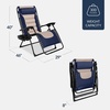 image:imageBest Choice Products Oversized Padded Zero Gravity Chair wCanopy Headrest Cup Holder Side Tray Folding Outdoor Patio Recliner Lounger  BeigeNavyOyster