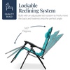 image:imageBest Choice Products Oversized Padded Zero Gravity Chair wCanopy Headrest Cup Holder Side Tray Folding Outdoor Patio Recliner Lounger  BeigePeacock Blue