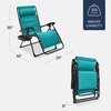 image:imageBest Choice Products Oversized Padded Zero Gravity Chair wCanopy Headrest Cup Holder Side Tray Folding Outdoor Patio Recliner Lounger  BeigePeacock Blue