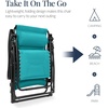 image:imageBest Choice Products Oversized Padded Zero Gravity Chair wCanopy Headrest Cup Holder Side Tray Folding Outdoor Patio Recliner Lounger  BeigePeacock Blue