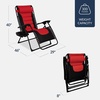 image:imageBest Choice Products Oversized Padded Zero Gravity Chair wCanopy Headrest Cup Holder Side Tray Folding Outdoor Patio Recliner Lounger  BeigeRed  Black