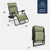 image:imageBest Choice Products Oversized Padded Zero Gravity Chair wCanopy Headrest Cup Holder Side Tray Folding Outdoor Patio Recliner Lounger  BeigeSage Green