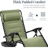 image:imageBest Choice Products Oversized Padded Zero Gravity Chair wCanopy Headrest Cup Holder Side Tray Folding Outdoor Patio Recliner Lounger  BeigeSage Green
