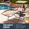image:imageBest Choice Products Oversized Padded Zero Gravity Chair wCanopy Headrest Cup Holder Side Tray Folding Outdoor Patio Recliner Lounger  BeigeSage Green