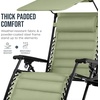 image:imageBest Choice Products Oversized Padded Zero Gravity Chair wCanopy Headrest Cup Holder Side Tray Folding Outdoor Patio Recliner Lounger  BeigeSage Green