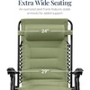 image:imageBest Choice Products Oversized Padded Zero Gravity Chair wCanopy Headrest Cup Holder Side Tray Folding Outdoor Patio Recliner Lounger  BeigeSage Green