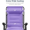 image:imageBest Choice Products Oversized Padded Zero Gravity Chair wCanopy Headrest Cup Holder Side Tray Folding Outdoor Patio Recliner Lounger  BeigeViolet