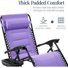 image:imageBest Choice Products Oversized Padded Zero Gravity Chair wCanopy Headrest Cup Holder Side Tray Folding Outdoor Patio Recliner Lounger  BeigeViolet