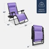 image:imageBest Choice Products Oversized Padded Zero Gravity Chair wCanopy Headrest Cup Holder Side Tray Folding Outdoor Patio Recliner Lounger  BeigeViolet