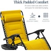 image:imageBest Choice Products Oversized Padded Zero Gravity Chair wCanopy Headrest Cup Holder Side Tray Folding Outdoor Patio Recliner Lounger  BeigeYellow