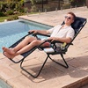 image:imageBest Choice Products Padded Zero Gravity Chair with Side Tray Adjustable Headrest Folding Outdoor Recliner WeatherResistant Oxford Fabric Supports 350 lbs  Peacock BlueNavy Blue