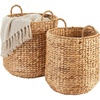 image:imageBest Choice Products 2Piece Round Nesting Baskets WHandles Handwoven Water Hyacinth Plant Holder Laundry Basket Storage Organizer Tote Bins for Bedroom Living Room amp Laundry Room  ChestnutNatural