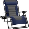 image:imageBest Choice Products Oversized Padded Zero Gravity Chair wCanopy Headrest Cup Holder Side Tray Folding Outdoor Patio Recliner Lounger  BeigeNavyGray