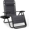 image:imageBest Choice Products Padded Zero Gravity Chair with Side Tray Adjustable Headrest Folding Outdoor Recliner WeatherResistant Oxford Fabric Supports 350 lbs  Peacock BlueGrey