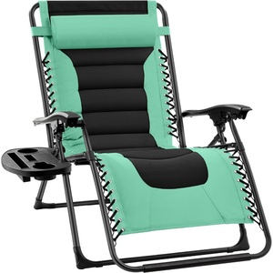 image:imageBest Choice Products Oversized Padded Zero Gravity Chair wCanopy Headrest Cup Holder Side Tray Folding Outdoor Patio Recliner Lounger  BeigeSeafoam GreenBlack